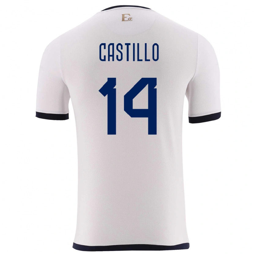 Danxen Dames Ecuador Darío Castillo #14 Wit Uitshirt Uittenue 24-26 T-Shirt