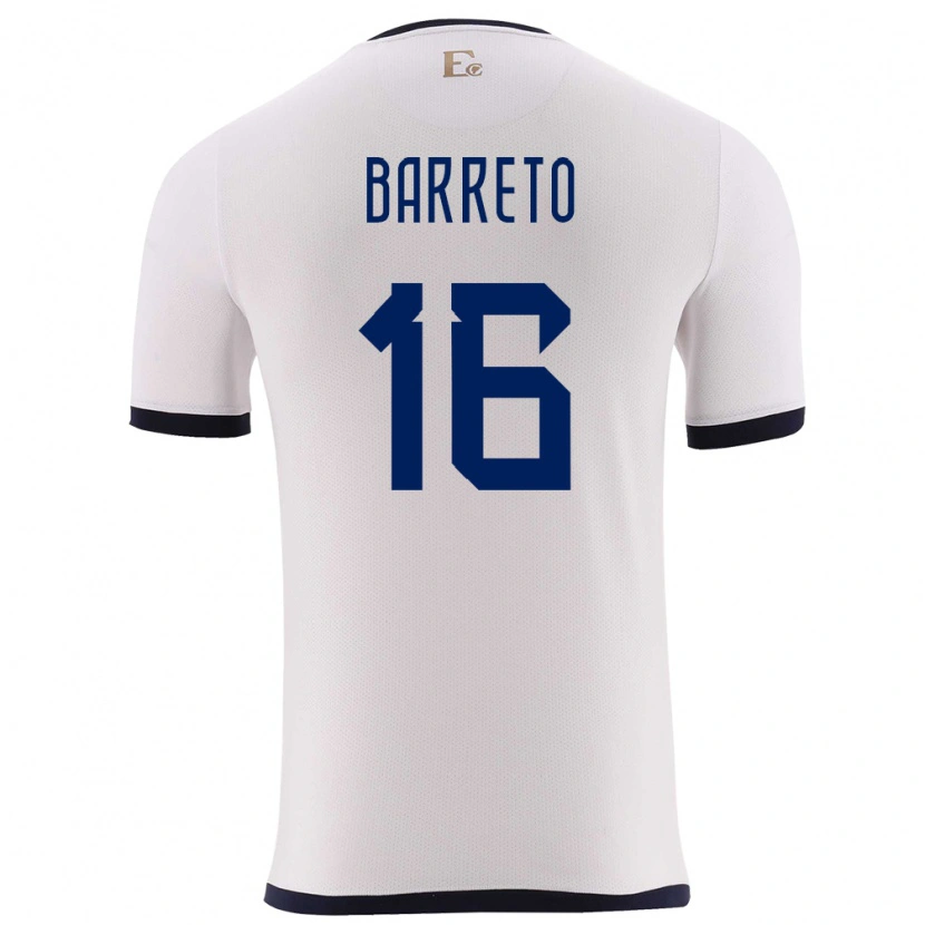 Danxen Dames Ecuador Andry Barreto #16 Wit Uitshirt Uittenue 24-26 T-Shirt