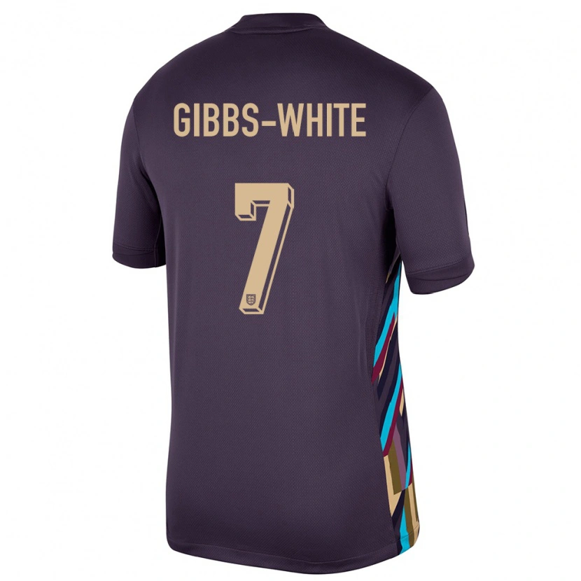 Danxen Dames Engeland Morgan Gibbs-White #7 Donkere Rozijn Uitshirt Uittenue 24-26 T-Shirt