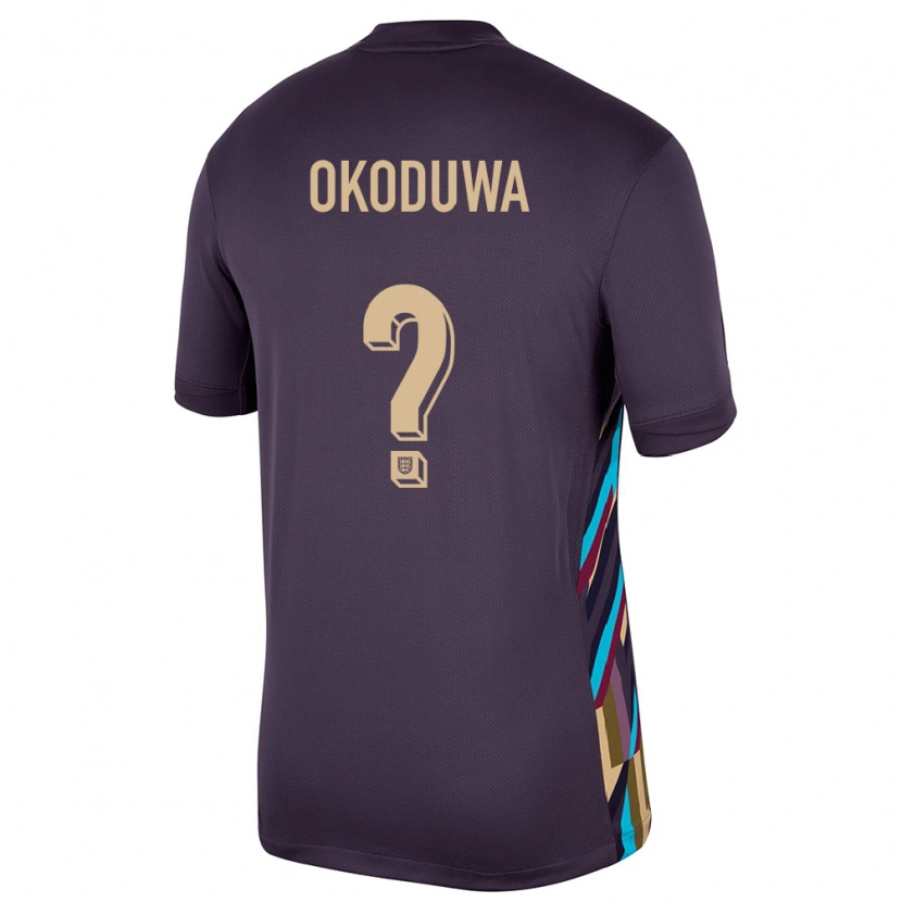 Danxen Dames Engeland Wesley Okoduwa #0 Donkere Rozijn Uitshirt Uittenue 24-26 T-Shirt