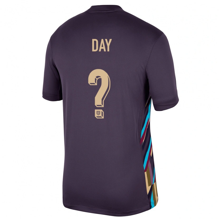 Danxen Dames Engeland Frankie Day #0 Donkere Rozijn Uitshirt Uittenue 24-26 T-Shirt