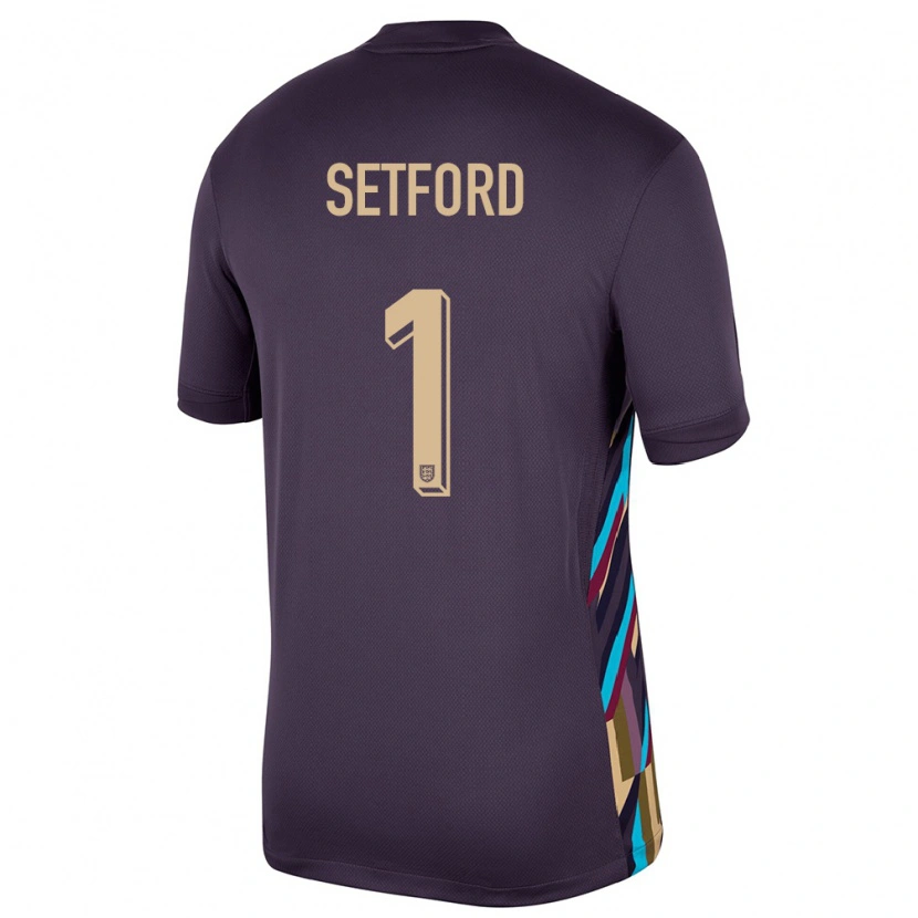 Danxen Dames Engeland Tommy Setford #1 Donkere Rozijn Uitshirt Uittenue 24-26 T-Shirt