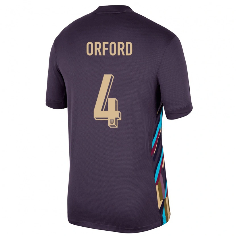 Danxen Dames Engeland Lewis Orford #4 Donkere Rozijn Uitshirt Uittenue 24-26 T-Shirt