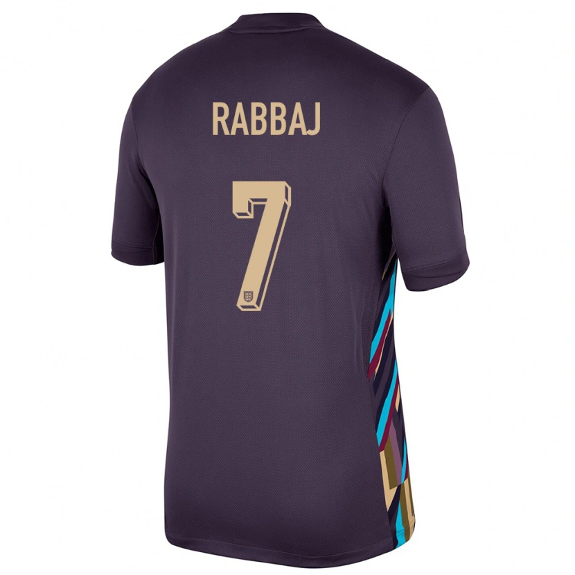 Danxen Dames Engeland Ibrahim Rabbaj #7 Donkere Rozijn Uitshirt Uittenue 24-26 T-Shirt