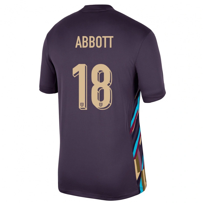 Danxen Dames Engeland Zach Abbott #18 Donkere Rozijn Uitshirt Uittenue 24-26 T-Shirt