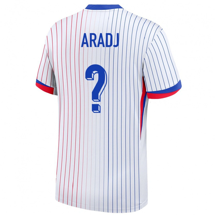 Danxen Dames Frankrijk Ylies Aradj #0 Wit Uitshirt Uittenue 24-26 T-Shirt