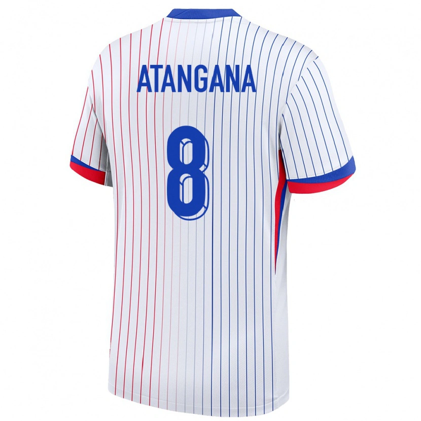 Danxen Dames Frankrijk Valentin Atangana #8 Wit Uitshirt Uittenue 24-26 T-Shirt