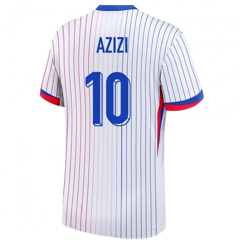 Danxen Dames Frankrijk Ilyas Azizi #10 Wit Uitshirt Uittenue 24-26 T-Shirt