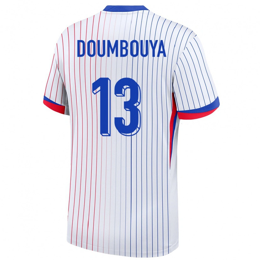 Danxen Dames Frankrijk Amidou Doumbouya #13 Wit Uitshirt Uittenue 24-26 T-Shirt