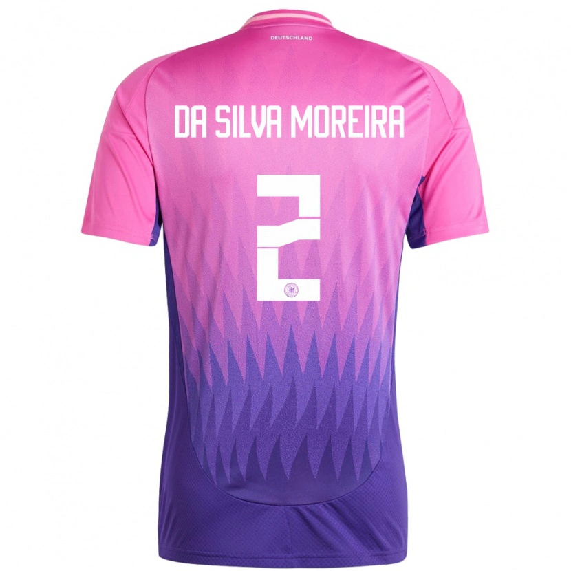 Danxen Dames Duitsland Eric Da Silva Moreira #2 Roze Paars Uitshirt Uittenue 24-26 T-Shirt
