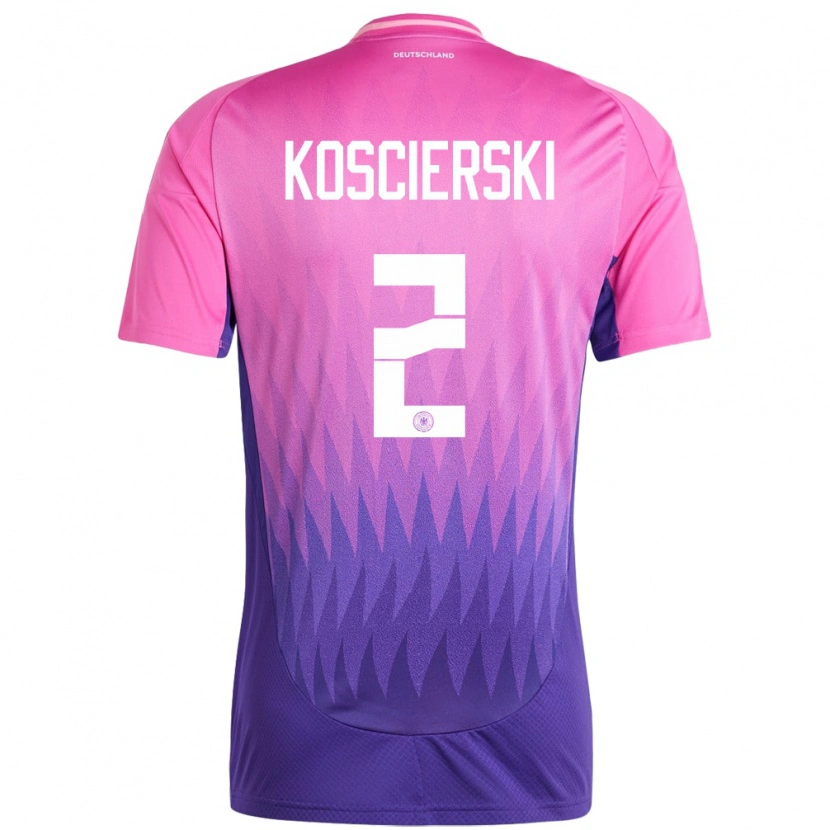 Danxen Dames Duitsland Kacper Koscierski #2 Roze Paars Uitshirt Uittenue 24-26 T-Shirt