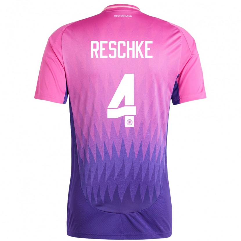 Danxen Dames Duitsland Gianluca Reschke #4 Roze Paars Uitshirt Uittenue 24-26 T-Shirt