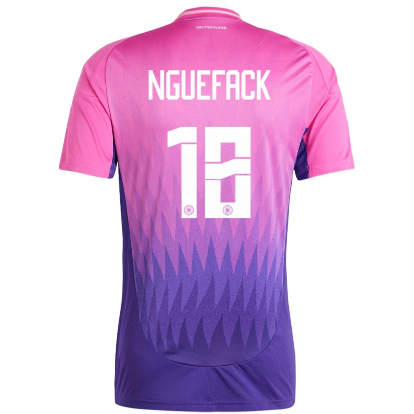 Danxen Dames Duitsland Mathieu Nguefack #18 Roze Paars Uitshirt Uittenue 24-26 T-Shirt
