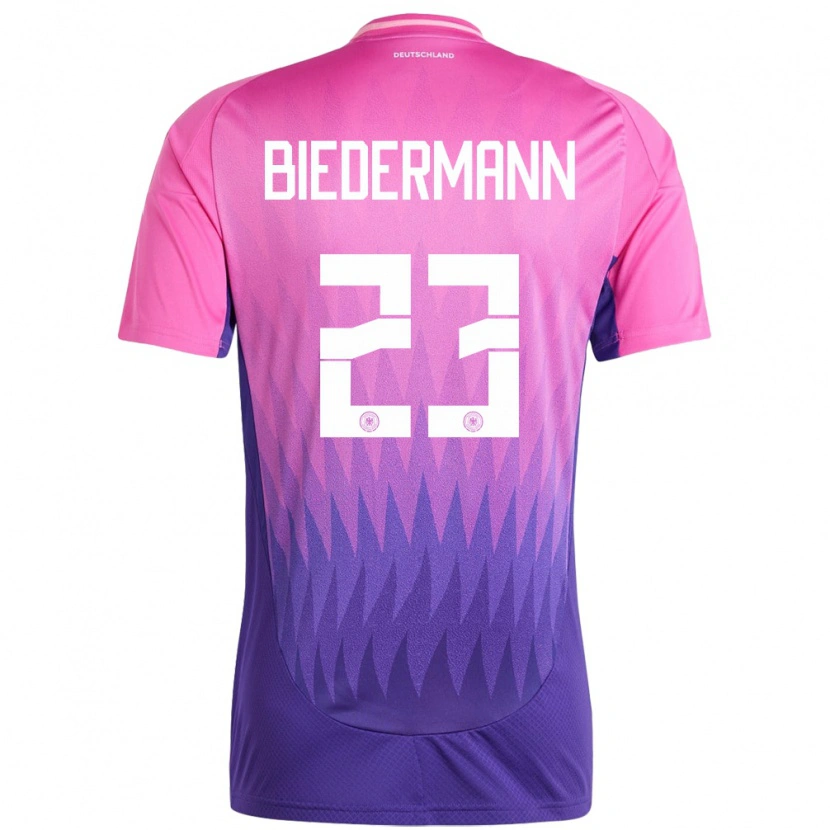 Danxen Dames Duitsland Nico Biedermann #23 Roze Paars Uitshirt Uittenue 24-26 T-Shirt