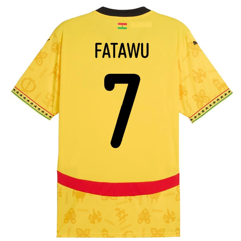 Danxen Dames Ghana Issahaku Fatawu #7 Geel Uitshirt Uittenue 24-26 T-Shirt