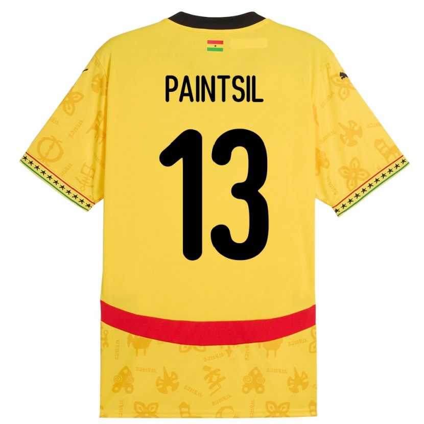 Danxen Dames Ghana Joseph Paintsil #13 Geel Uitshirt Uittenue 24-26 T-Shirt