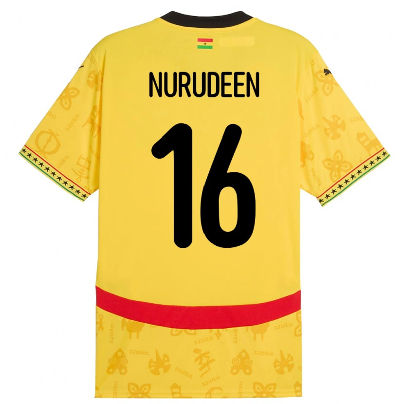 Danxen Dames Ghana Abdul Nurudeen #16 Geel Uitshirt Uittenue 24-26 T-Shirt