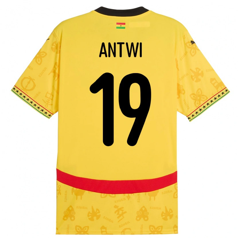 Danxen Dames Ghana Emmanuel Antwi #19 Geel Uitshirt Uittenue 24-26 T-Shirt
