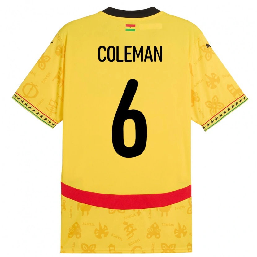 Danxen Dames Ghana Ellen Coleman #6 Geel Uitshirt Uittenue 24-26 T-Shirt