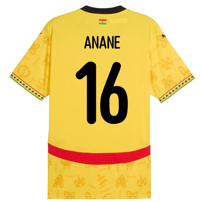 Danxen Dames Ghana Vincent Anane #16 Geel Uitshirt Uittenue 24-26 T-Shirt