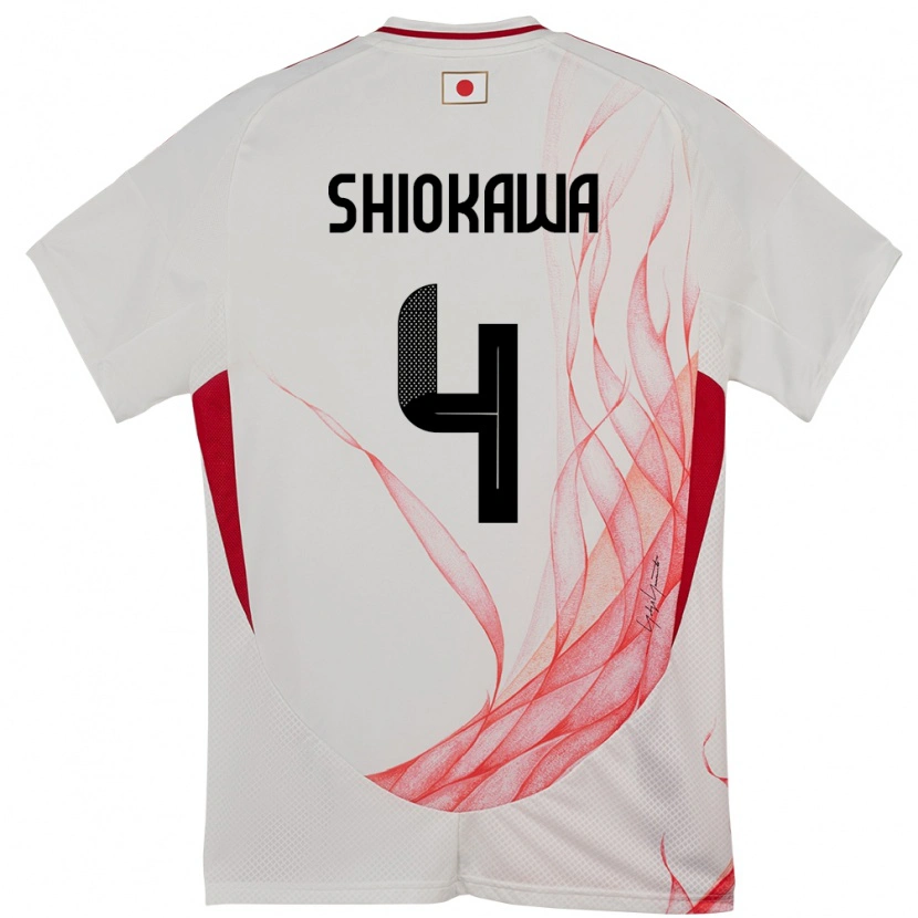 Danxen Dames Japan Harumichi Shiokawa #4 Wit Uitshirt Uittenue 24-26 T-Shirt