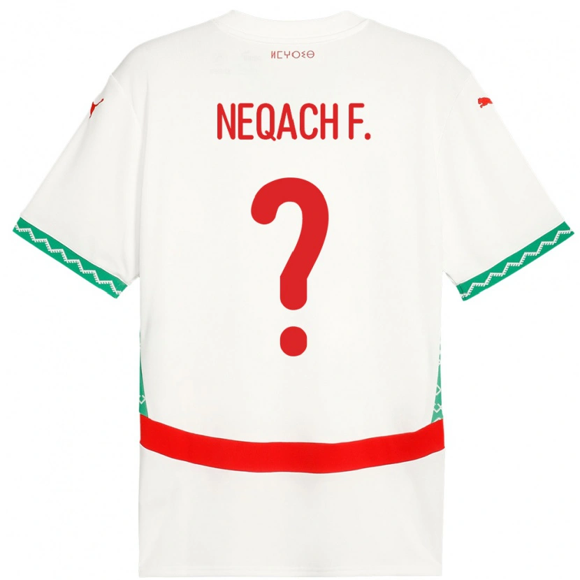 Danxen Dames Marokko Aarón Neqach Fernández #0 Wit Uitshirt Uittenue 24-26 T-Shirt