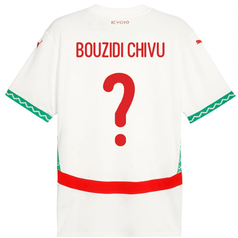 Danxen Dames Marokko Rayan Bouzidi Chivu #0 Wit Uitshirt Uittenue 24-26 T-Shirt