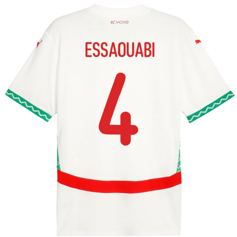 Danxen Dames Marokko Hatim Essaouabi #4 Wit Uitshirt Uittenue 24-26 T-Shirt