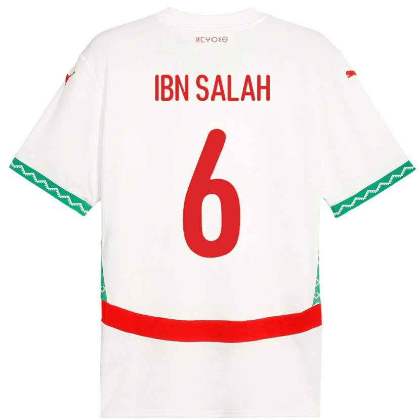 Danxen Dames Marokko Oualid Ibn Salah #6 Wit Uitshirt Uittenue 24-26 T-Shirt