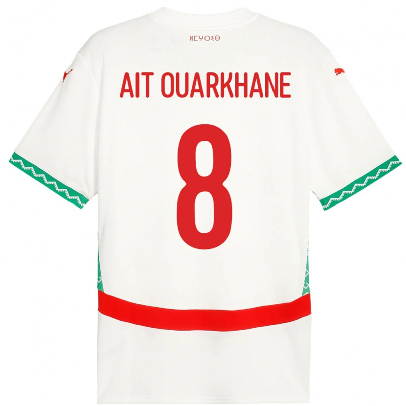 Danxen Dames Marokko Khalid Aït Ouarkhane #8 Wit Uitshirt Uittenue 24-26 T-Shirt