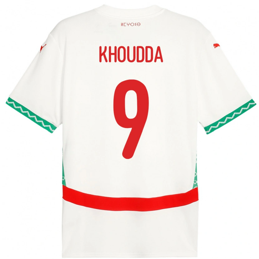 Danxen Dames Marokko Youssef Khoudda #9 Wit Uitshirt Uittenue 24-26 T-Shirt