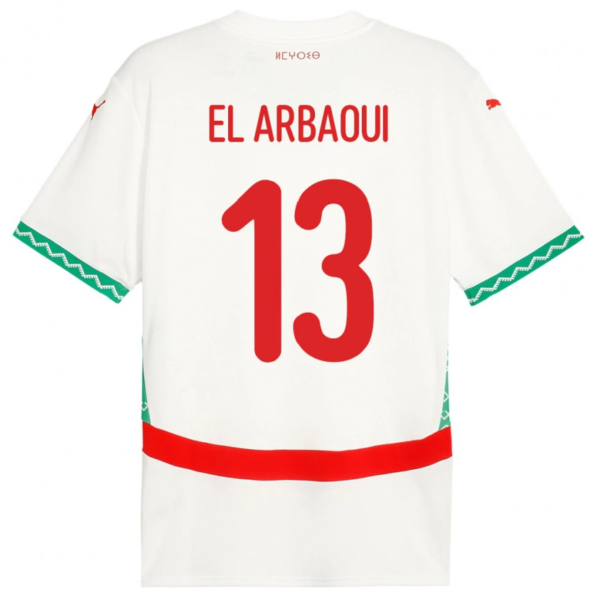 Danxen Dames Marokko Ilyas El Arbaoui #13 Wit Uitshirt Uittenue 24-26 T-Shirt
