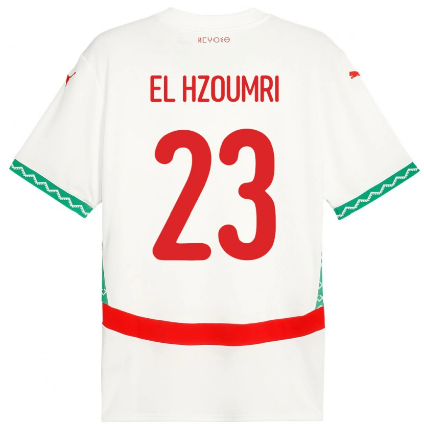 Danxen Dames Marokko Yahya El Hzoumri #23 Wit Uitshirt Uittenue 24-26 T-Shirt