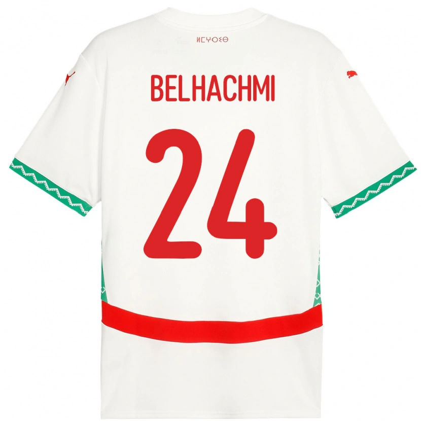 Danxen Dames Marokko Yahya Belhachmi #24 Wit Uitshirt Uittenue 24-26 T-Shirt