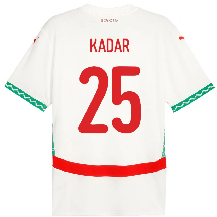 Danxen Dames Marokko Nawfel-Abdelkader Kadar #25 Wit Uitshirt Uittenue 24-26 T-Shirt
