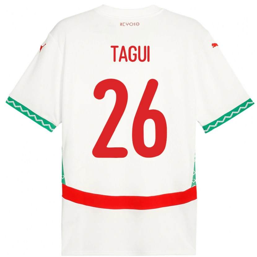 Danxen Dames Marokko Salah-Eddine Tagui #26 Wit Uitshirt Uittenue 24-26 T-Shirt