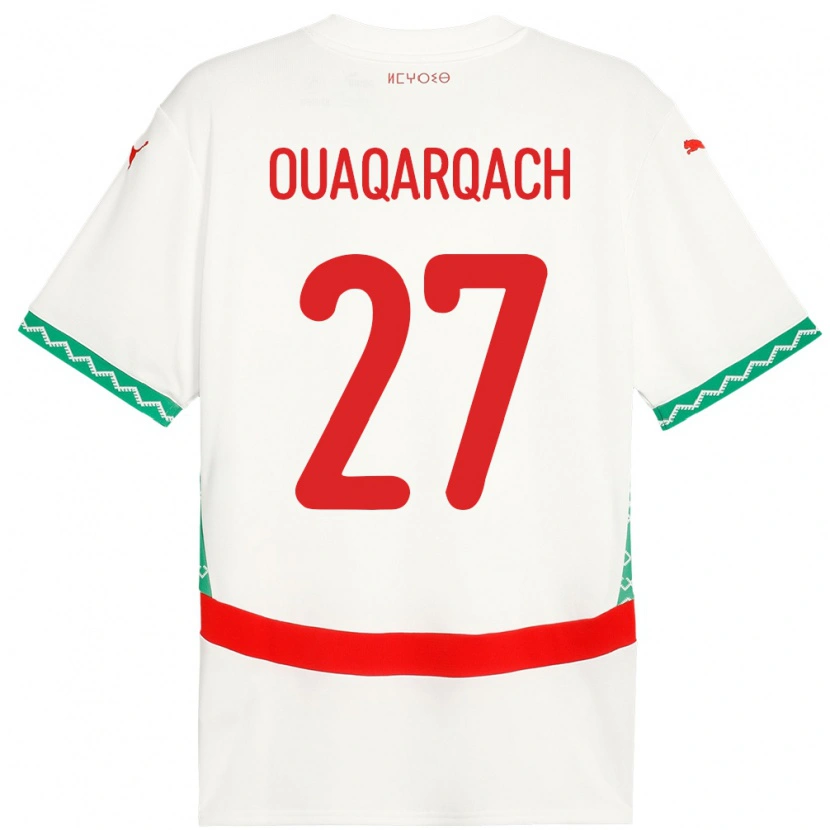 Danxen Dames Marokko Abdelkader Ouaqarqach #27 Wit Uitshirt Uittenue 24-26 T-Shirt