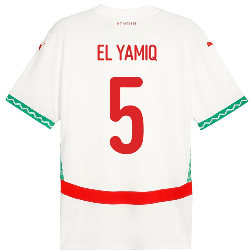 Danxen Dames Marokko Jawad El Yamiq #5 Wit Uitshirt Uittenue 24-26 T-Shirt