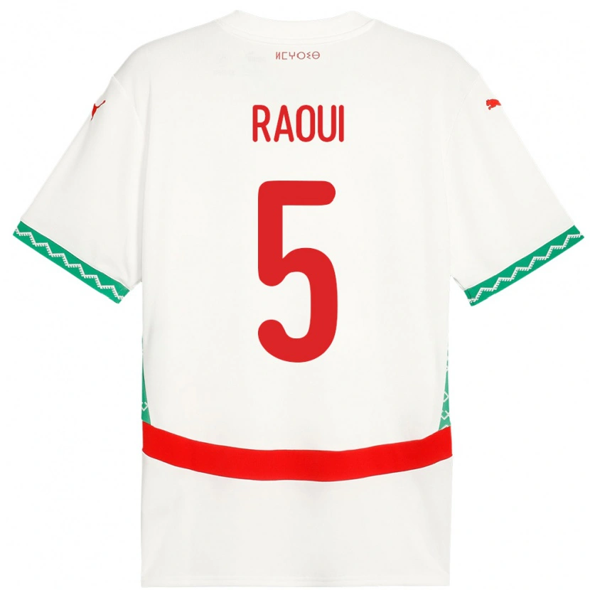 Danxen Dames Marokko Oussama Raoui #5 Wit Uitshirt Uittenue 24-26 T-Shirt