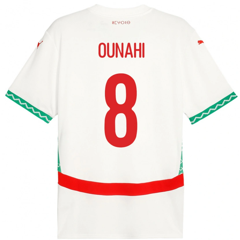 Danxen Dames Marokko Azzeddine Ounahi #8 Wit Uitshirt Uittenue 24-26 T-Shirt
