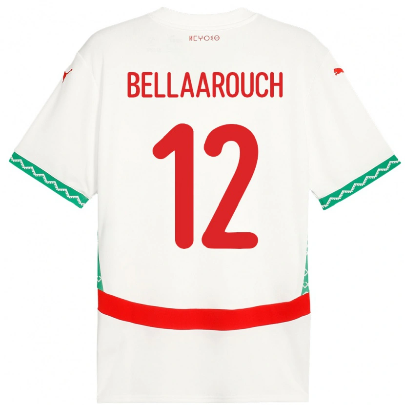 Danxen Dames Marokko Alaa Bellaarouch #12 Wit Uitshirt Uittenue 24-26 T-Shirt