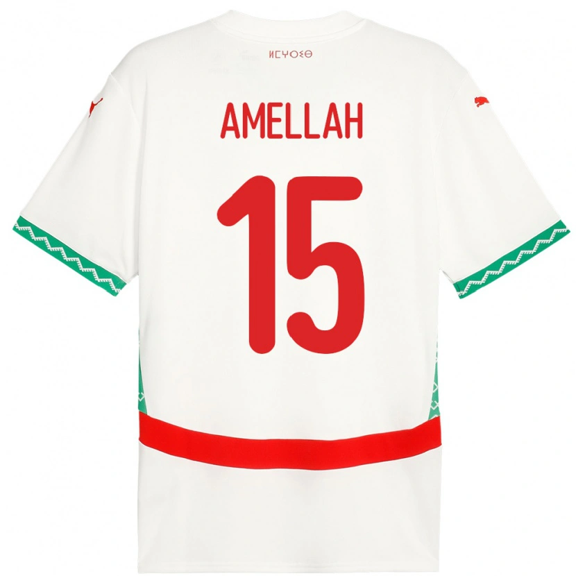 Danxen Dames Marokko Selim Amellah #15 Wit Uitshirt Uittenue 24-26 T-Shirt