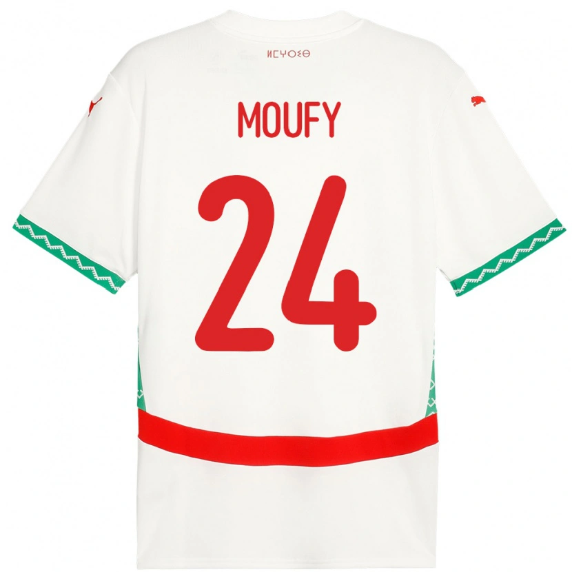 Danxen Dames Marokko Fahd Moufy #24 Wit Uitshirt Uittenue 24-26 T-Shirt