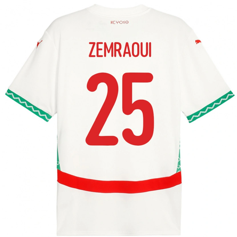 Danxen Dames Marokko Oussama Zemraoui #25 Wit Uitshirt Uittenue 24-26 T-Shirt