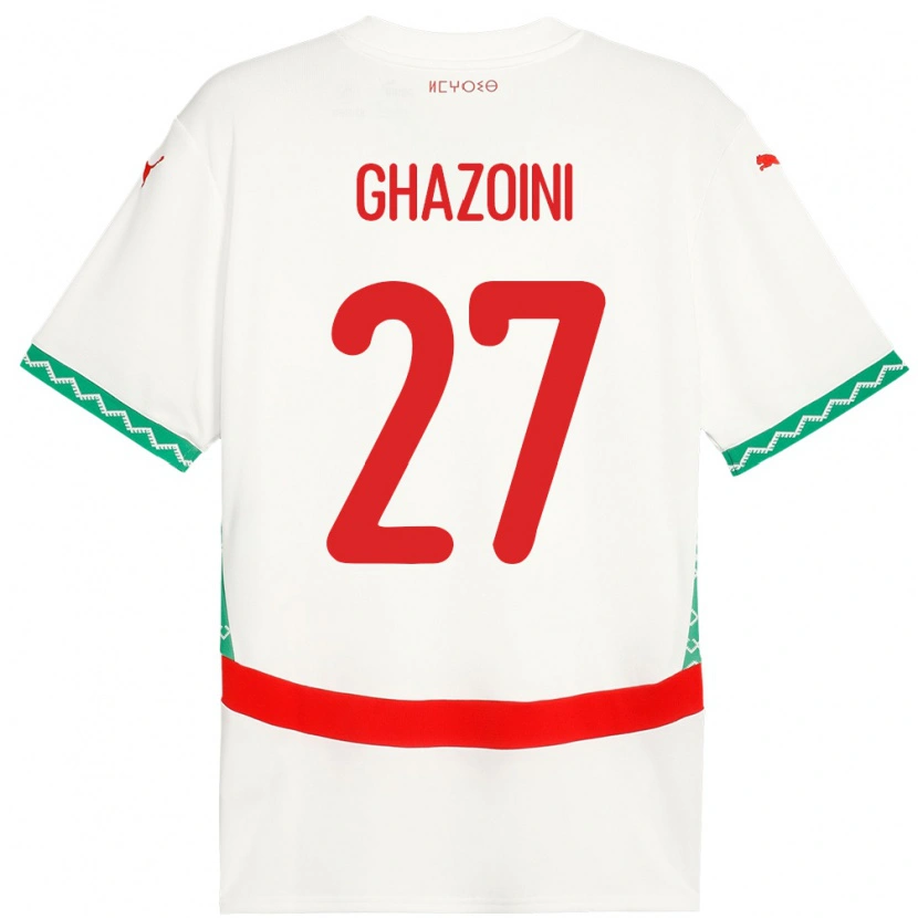 Danxen Dames Marokko Amine Ghazoini #27 Wit Uitshirt Uittenue 24-26 T-Shirt