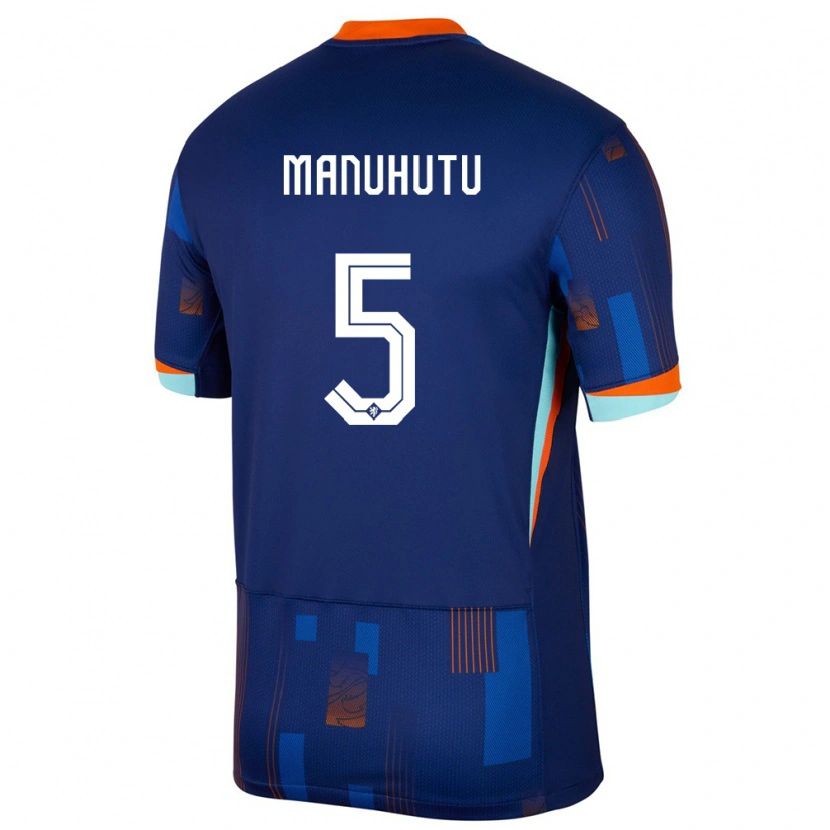 Danxen Dames Nederland Rivas Manuhutu #5 Blauw Uitshirt Uittenue 24-26 T-Shirt