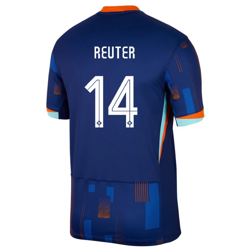 Danxen Dames Nederland Frederick Reuter #14 Blauw Uitshirt Uittenue 24-26 T-Shirt