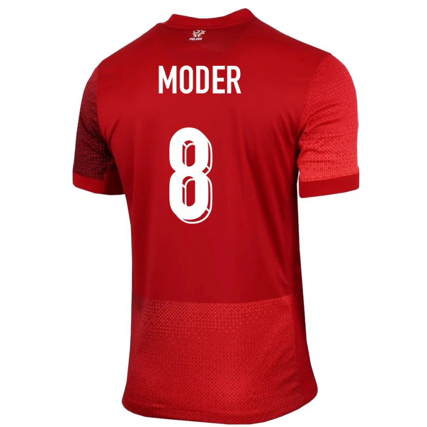 Danxen Dames Polen Jakub Moder #8 Rood Uitshirt Uittenue 24-26 T-Shirt