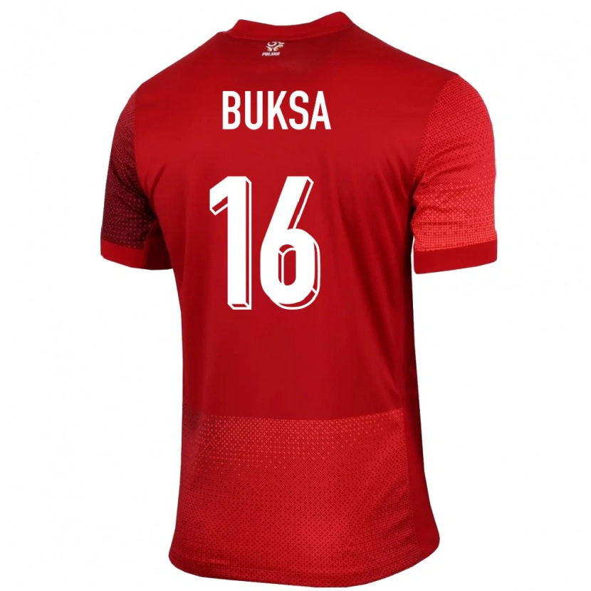 Danxen Dames Polen Adam Buksa #16 Rood Uitshirt Uittenue 24-26 T-Shirt