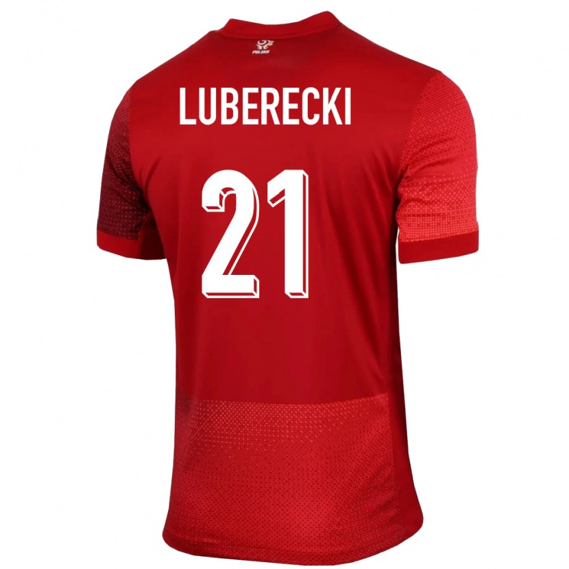 Danxen Dames Polen Filip Luberecki #21 Rood Uitshirt Uittenue 24-26 T-Shirt
